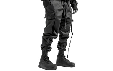 Thermal jogger pants-Black,PNG Image, isolated on Transparent background.