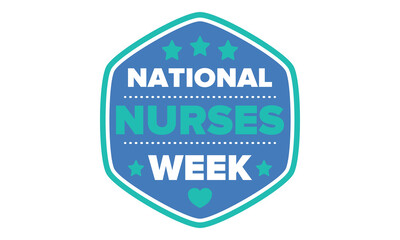 National Nurses Week. Thank you nurses. Medical and health care concept. Fighters against viruses and diseases. In honour of the doctors. Celebrated annual in United States. Vector illustration poster