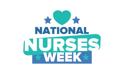 National Nurses Week. Thank you nurses. Medical and health care concept. Fighters against viruses and diseases. In honour of the doctors. Celebrated annual in United States. Vector illustration poster