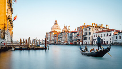 the grand canal of venice during sunset - 768967774