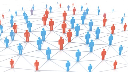 disease spread or social network 3d connections plexus illustration. Can be used to represent population growth, a population growth virus or lobbying management organization