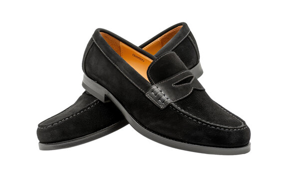 Suede loafers-black,PNG Image, isolated on Transparent background.