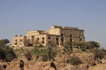 ancient city of Babylon in Iraq , ancient ruins , southern palace , old palace with blue sky  © mushtaq