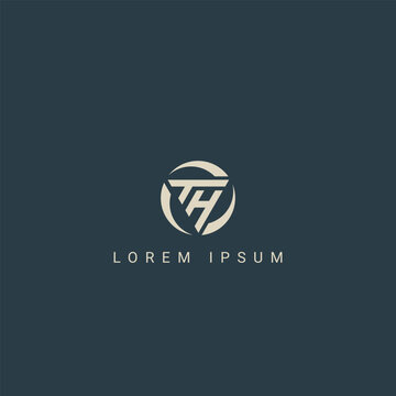 Minimal creative initial based TH logo and HT logo. Letter TH HT creative elegant monogram white color on black background