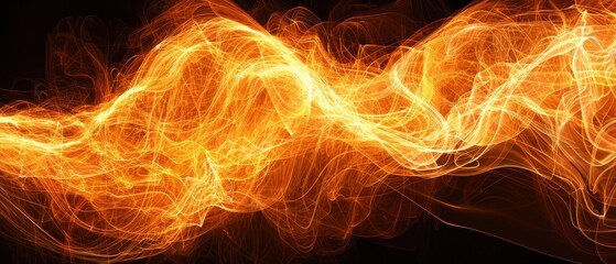   An orange and black background with a wave of light and a black background behind it
