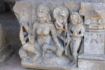 Fototapeta na wymiar Sculpture at Abhaneri Chand Baori stepwell, India