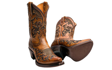 Stylish Footwear for Women: Stetson Boots,PNG Image, isolated on Transparent background.