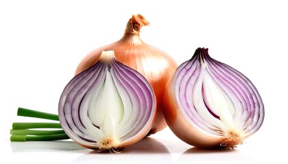 Fresh Onion sliced isolated on white background