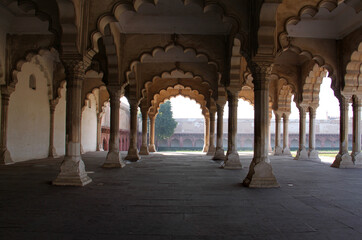 Detail of the Moti Masjid or Pearl Mosque in the Red Fort complex in Agra, India