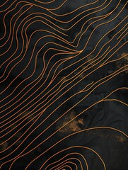 Aerial perspective of a river featuring distinct orange lines running through it