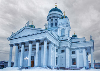Fototapeta na wymiar Helsinki Cathedral in winter. Finland