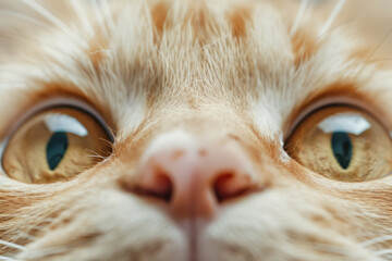 Close-Up of Cats Face With Blue Eyes