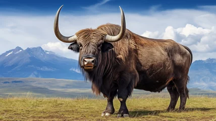 Plexiglas foto achterwand buffalo with big horns © mimadeo