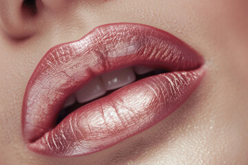 Close Up Shot of Womans Lips