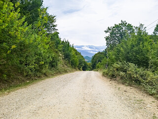 Fototapeta na wymiar Mountain travel on the roads of the Caucasus