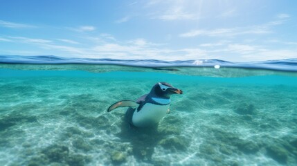 a Penguin on the sea 8k photography, ultra HD