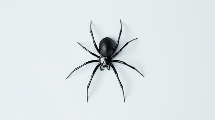 Obraz premium Black widow spider on a white background. Dangerous latrodectus insect.