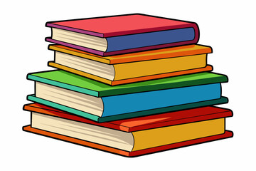 books-stacked-isolated-on-white-back--background