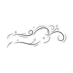 wind doodle vector blow design isolated on white background floral wind vector design 
