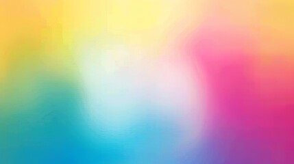 Abstract blurred gradient mesh background in bright rainbow colors. Colorful smooth banner template. Easy editable soft colored vector illustration without transparency. 