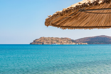 View of Spinalonga Island on Crete, Greece.