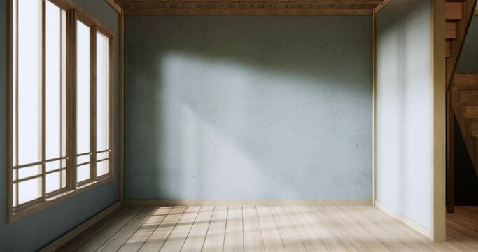 Japan style Big living area in luxury room japandi style decoration.3D rendering