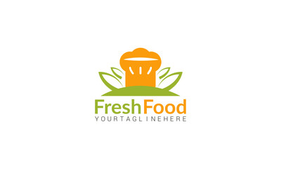 Food and drink simple flat logo design vector