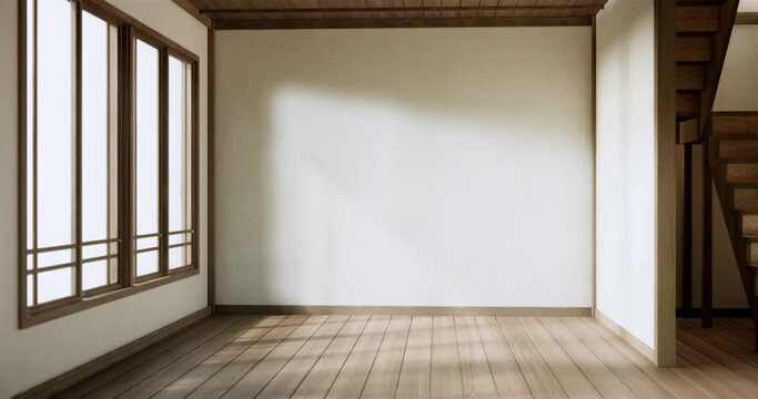 Japan style Big living area in luxury room japandi style decoration.3D rendering