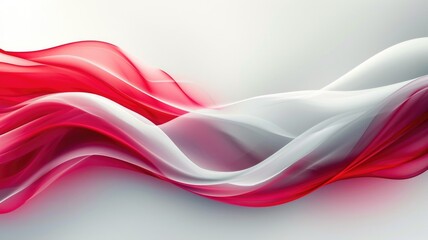 The abstract picture of the two colours of red and silver colours that has been created form of the waving shiny smooth satin fabric that curved and bend around this beauty abstract picture. AIGX01. - obrazy, fototapety, plakaty