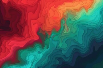vibrant red and green hues in an abstract gradient background, rendered as a flat vector illustration with a captivating grainy texture, offering versatility for web design or print presentations