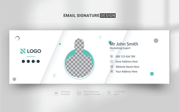 very unique and clean corporate business email signature design with have space of image
