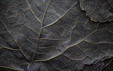 grey leaf texture, leaf background with veins and cells background illustration. generative ai