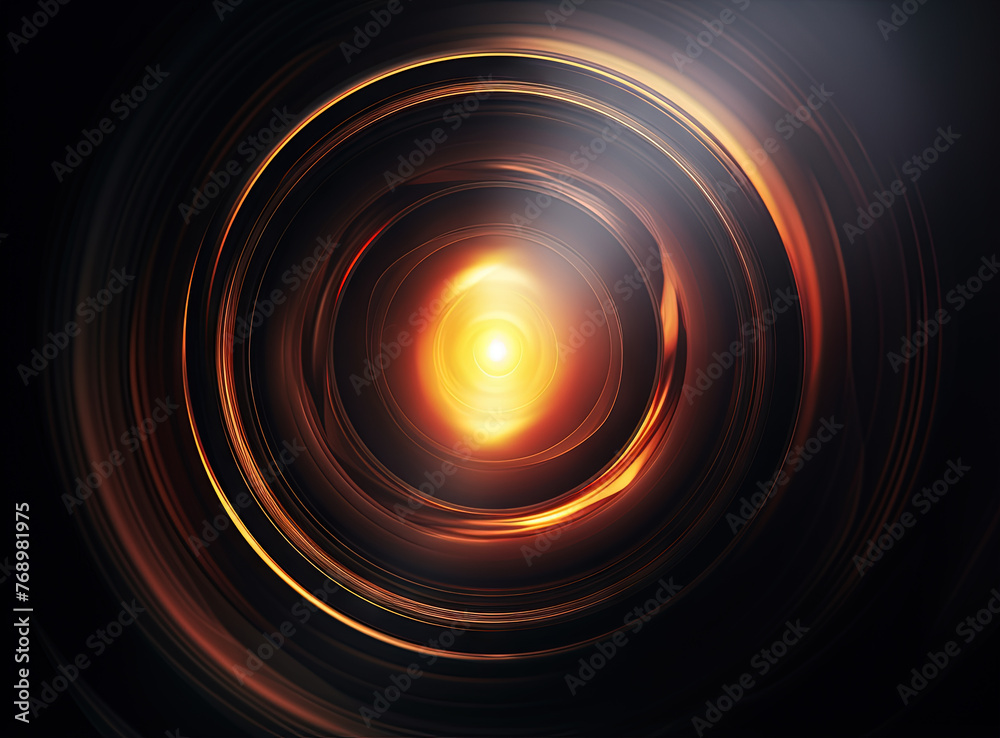 Aufkleber light flare in the dark space. abstract background with shiny lens glare effect.