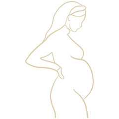 Pregnant Woman Drawing,  Happy Mother Day Minimalist Abstract Illustration