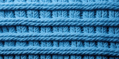 Texture of knitted fabric. Classic blue color. Theme of hobby and creativity