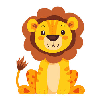 lion cartoon waving