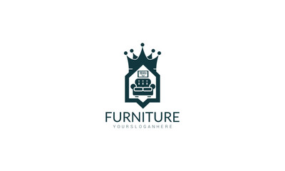 Minimalist furniture brand business company logo