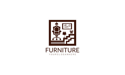Minimalist furniture brand business company logo