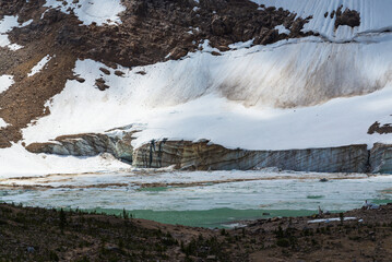 landscape with snow and rocks