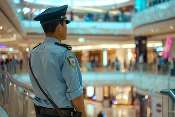 Police Officer on Duty in Mall