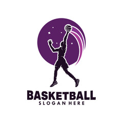 Modern basketball silhouette vector design