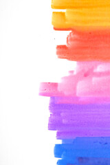 Abstract blended watercolor Rainbow felt pen colour on paper texture background