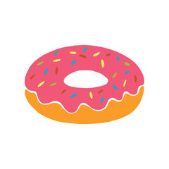 Donut isolated on a white background. Sweet dessert. Simple modern design. Vector illustration.