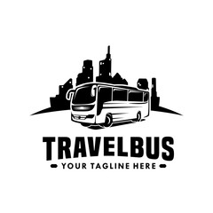 Travel Bus with city logo design