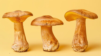 Elegant velvety pioppini mushrooms set against a soft pastel backdrop for a striking visual contrast