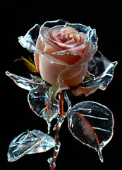 rose petals in vase 