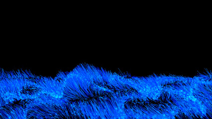 abstract blue flowing dust particles wave moving digital background
