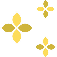 thai golden flower pattern magic sparkle ornate silhouette shape for pattern,logo,decoration,bullet,etc.