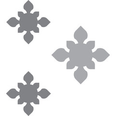 thai silver flower pattern magic sparkle ornate silhouette shape for pattern,logo,decoration,bullet,etc.