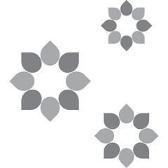 Fototapeta premium thai silver flower pattern magic sparkle ornate silhouette shape for pattern,logo,decoration,bullet,etc.